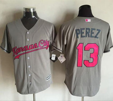 Salvador Perez Kansas City Royals grey jersey