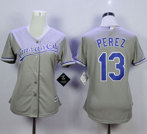 Salvador Perez Kansas City Royals grey Road jersey
