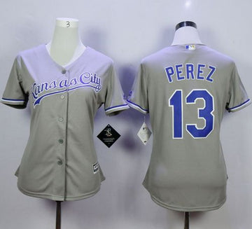 Salvador Perez Kansas City Royals grey Road jersey