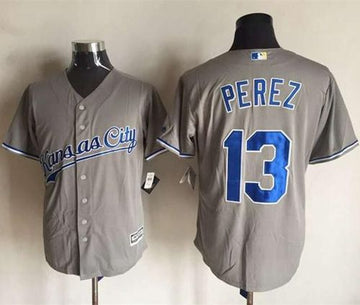 Salvador Perez New Kansas City Royals grey jersey