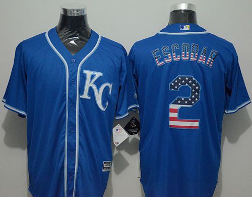 Alcides Escobar Kansas City Royals blue Fashion jersey
