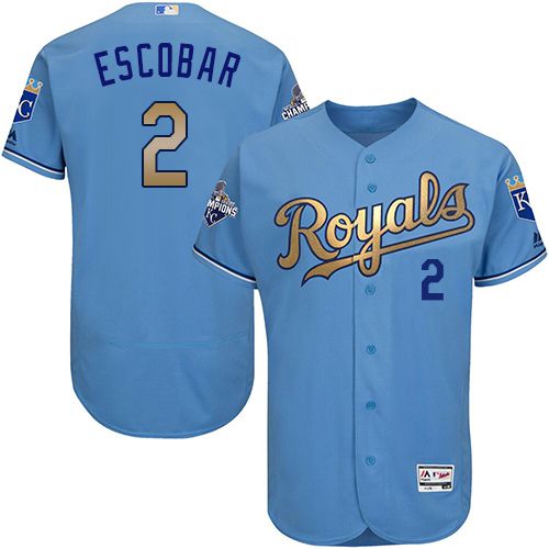 Alcides Escobar Kansas City Royals blue Authentic jersey
