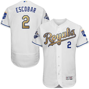Alcides Escobar Kansas City Royals white Authentic jersey