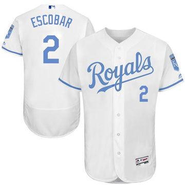 Alcides Escobar Kansas City Royals white Authentic jersey
