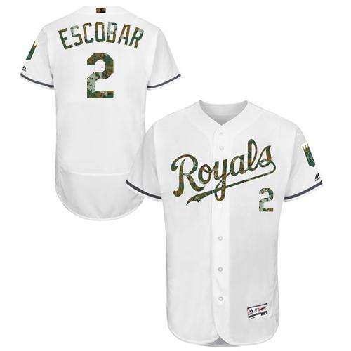 Alcides Escobar Kansas City Royals white Authentic jersey