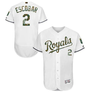Alcides Escobar Kansas City Royals white Authentic jersey