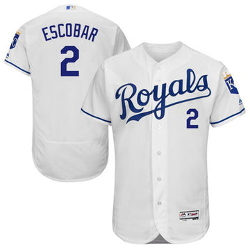 Alcides Escobar Kansas City Royals white Authentic jersey