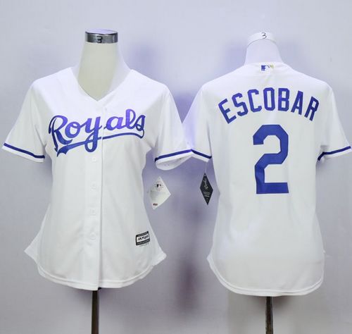 Alcides Escobar Kansas City Royals white Home jersey
