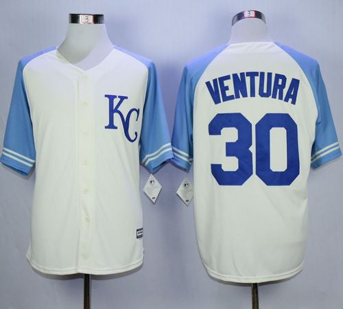 Yordano Ventura Kansas City Royals cream jersey