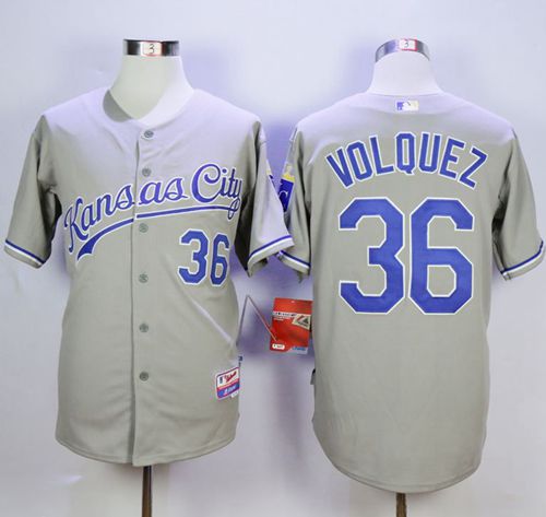 Edinson Volquez Kansas City Royals grey Road jersey