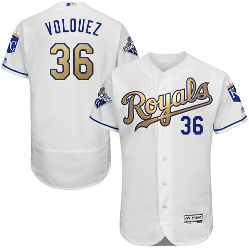 Edinson Volquez Kansas City Royals white Authentic jersey