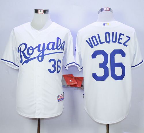 Edinson Volquez Kansas City Royals white jersey
