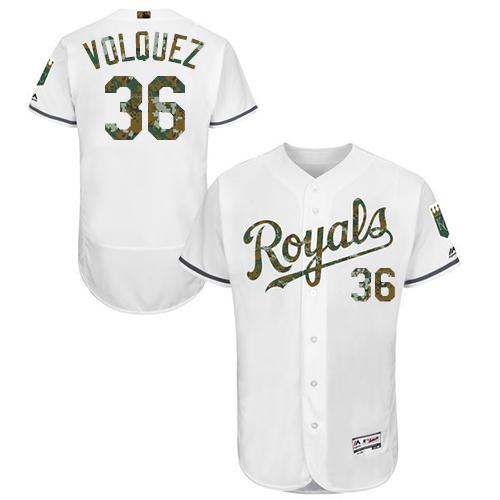 Edinson Volquez Kansas City Royals white Authentic jersey