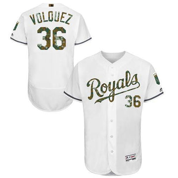Edinson Volquez Kansas City Royals white Authentic jersey