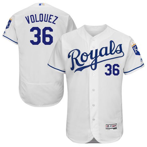 Edinson Volquez Kansas City Royals white Authentic jersey