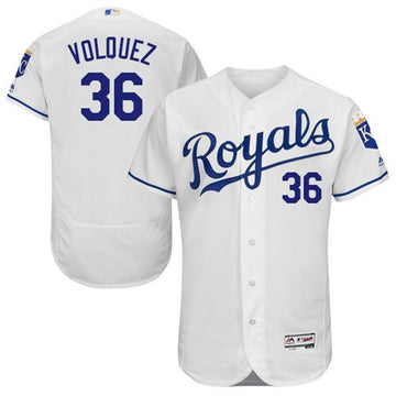Edinson Volquez Kansas City Royals white Authentic jersey