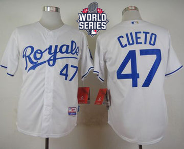 Johnny Cueto Kansas City Royals white jersey