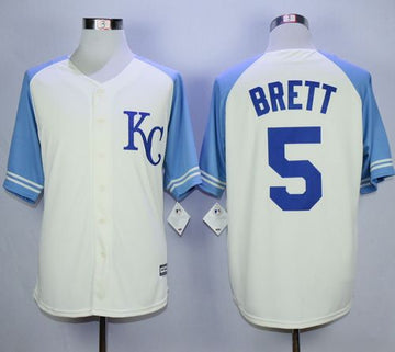 George Brett Kansas City Royals cream jersey