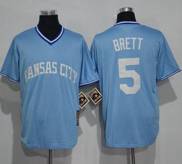 George Brett Kansas City Royals blue Cooperstown jersey