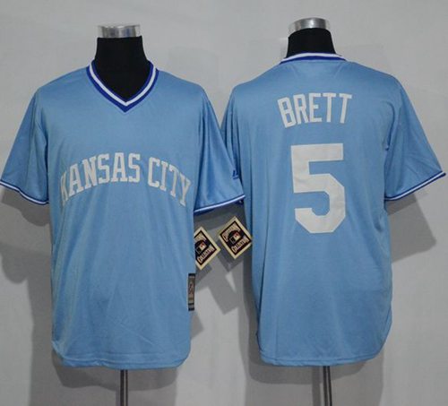 George Brett Kansas City Royals blue Cooperstown jersey
