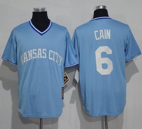 Lorenzo Cain Kansas City Royals blue Cooperstown jersey