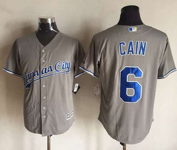 Lorenzo Cain New Kansas City Royals grey jersey