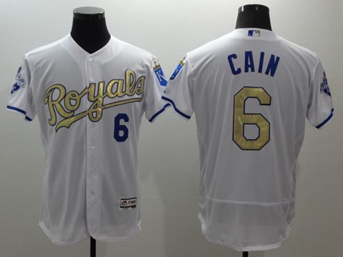 Lorenzo Cain Kansas City Royals white Authentic jersey