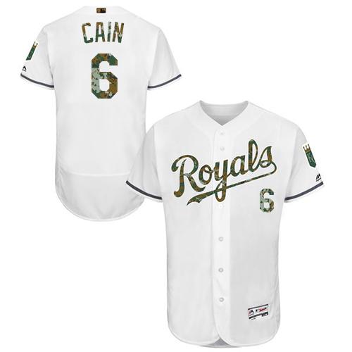 Lorenzo Cain Kansas City Royals white Authentic jersey