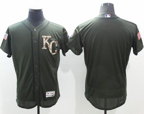 Custom Kansas City Royals green Salute To Service jersey