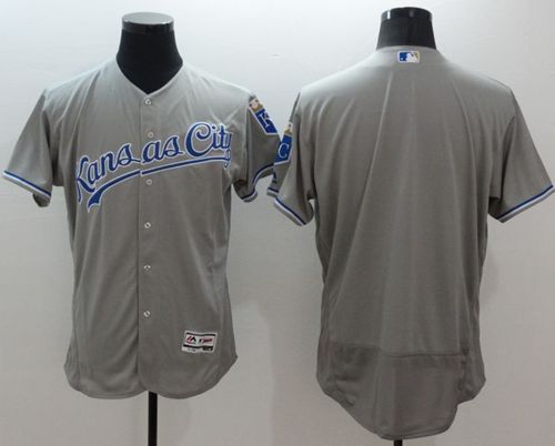 Custom Kansas City Royals grey Authentic jersey