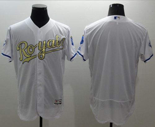 Custom Kansas City Royals white Authentic jersey
