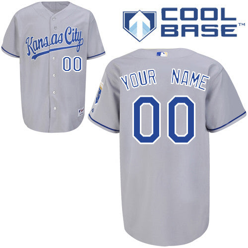 Custom Kansas City Royals grey Authentic jersey