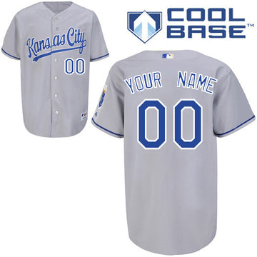 Custom Kansas City Royals grey Authentic jersey