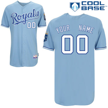 Custom Kansas City Royals blue Authentic jersey