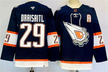 Leon Draisaitl Edmonton Oilers navy Reverse Retro jersey