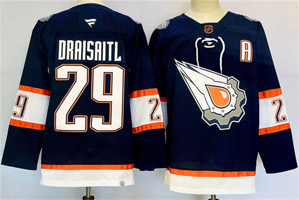 Leon Draisaitl Edmonton Oilers navy Reverse Retro jersey