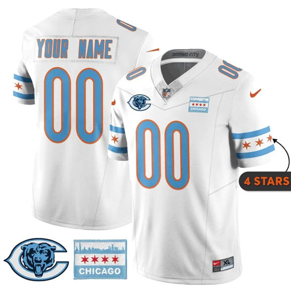 Custom Chicago Bears white City Edition jersey