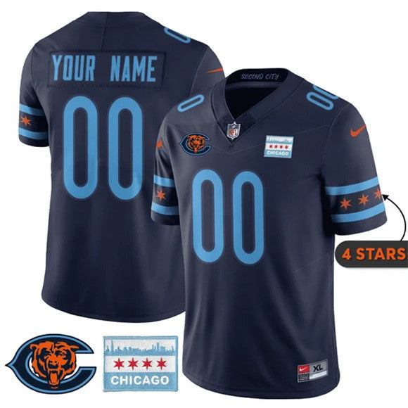 Custom Chicago Bears navy City Edition jersey