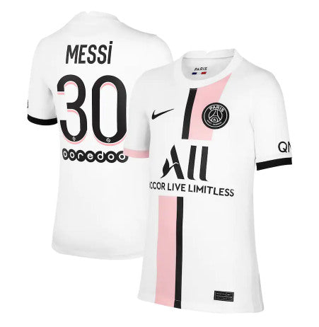 Lionel Messi Paris Saint-Germain white Away jersey