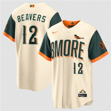 Dylan Beavers Natural Baltimore Orioles City Connect jersey