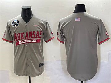 Custom Arkansas Razorbacks gray jersey