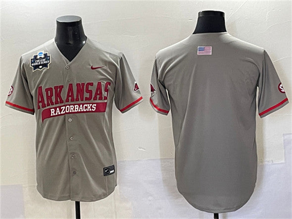 Custom Arkansas Razorbacks gray jersey