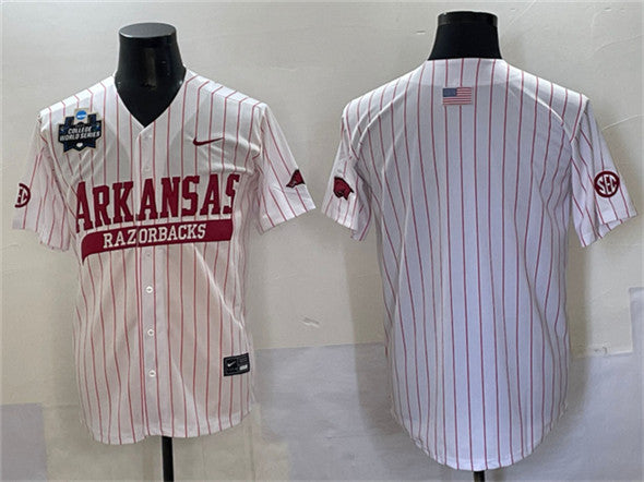 Custom Arkansas Razorbacks white jersey