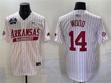 Gage Wood Arkansas Razorbacks white jersey