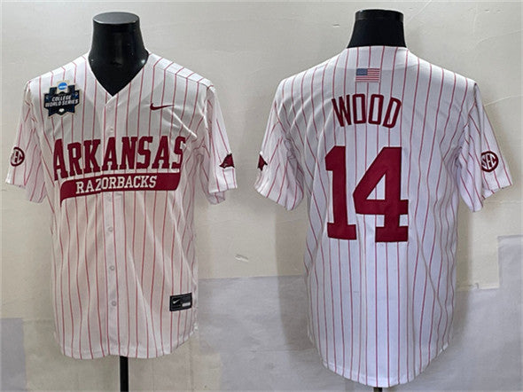Gage Wood Arkansas Razorbacks white jersey