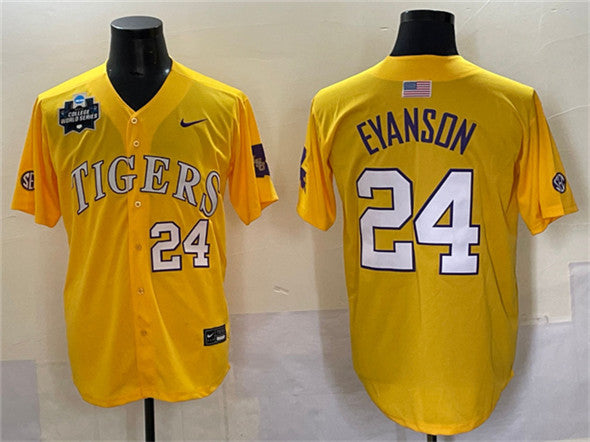 Anthony Eyanson LSU Tigers gold jersey