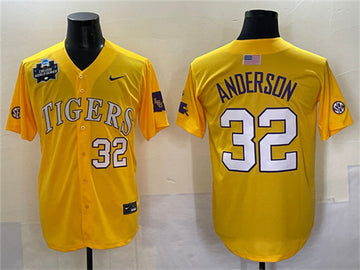 Kade Anderson LSU Tigers gold jersey