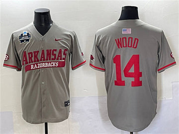 Gage Wood Arkansas Razorbacks gray jersey