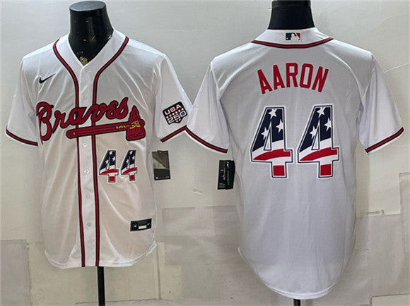 Hank Aaron Atlanta Braves white Home jersey