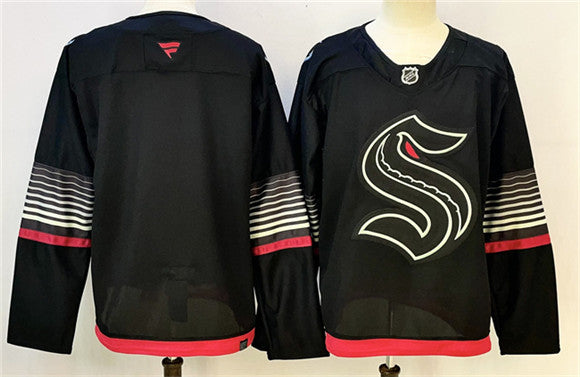 Custom Seattle Kraken black Alternate jersey